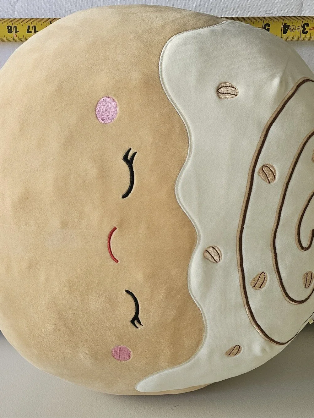 Squishmallows Cream & Tan Cinnamon Roll Plush Pillow